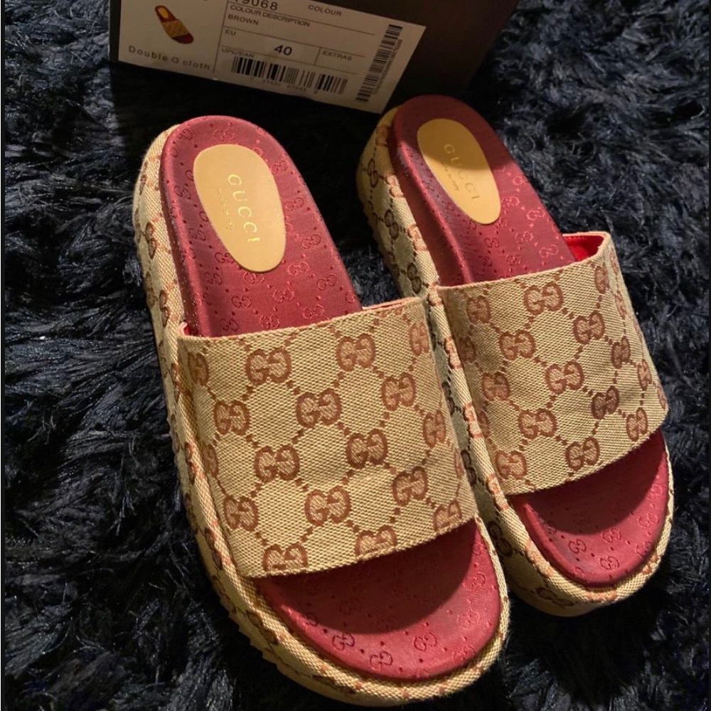 Gucci platform slides
